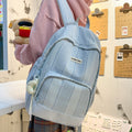 New sweetheart girl wavy plaid backpack - unique design, minimalist style, versatile and perfect for female college students