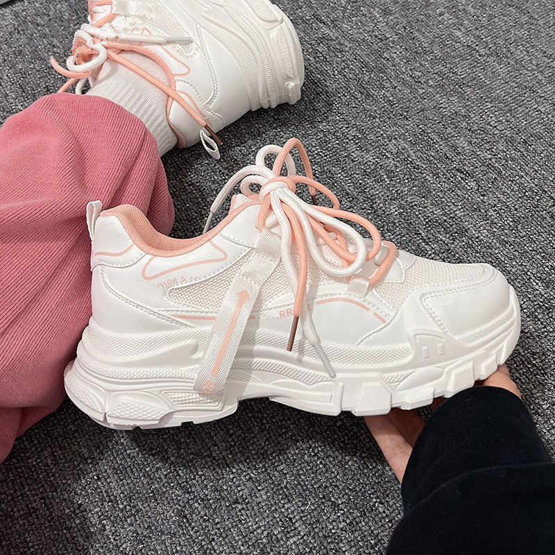 Dad shoes for women 2026new arrivalfall and winterbest sellingeasiest for match women's shoesthick solecasual running sports shoes student white shoes
