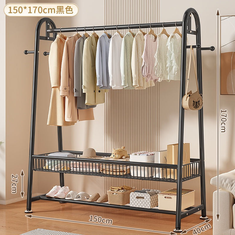 New arrival big mac extra thick floor-standing bedroom clothes hanger for home indoor clothes drying storage coat rack combination