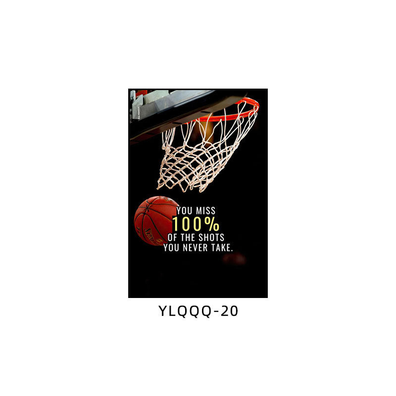 Basketball decorative painting boys bedroom theme room layout hanging painting youth sports field stadium gymnasium mural