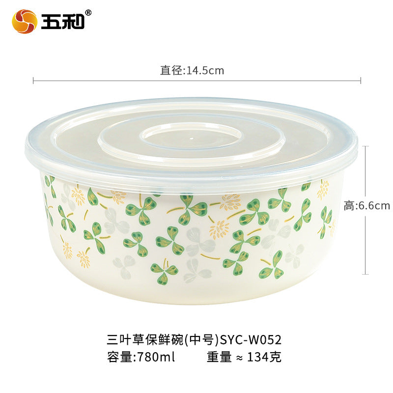 Bowl set Fresh-keeping bowl Instant noodle bowl Melamine tableware Lunch box Imitation porcelain round soup bowl with lid Sealed bento box