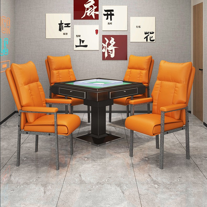 Mahjong chair, chess and card room, special plaid, long-sitting backrest, conference stool, teahouse table, home office computer chair