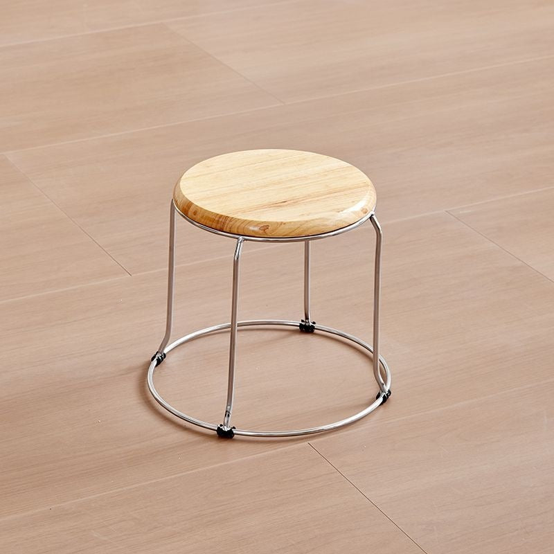 Soft stool, durable shoe changing stool, casual stool, for home bench, solid wood surface low stool, round stool, thickened steel stool