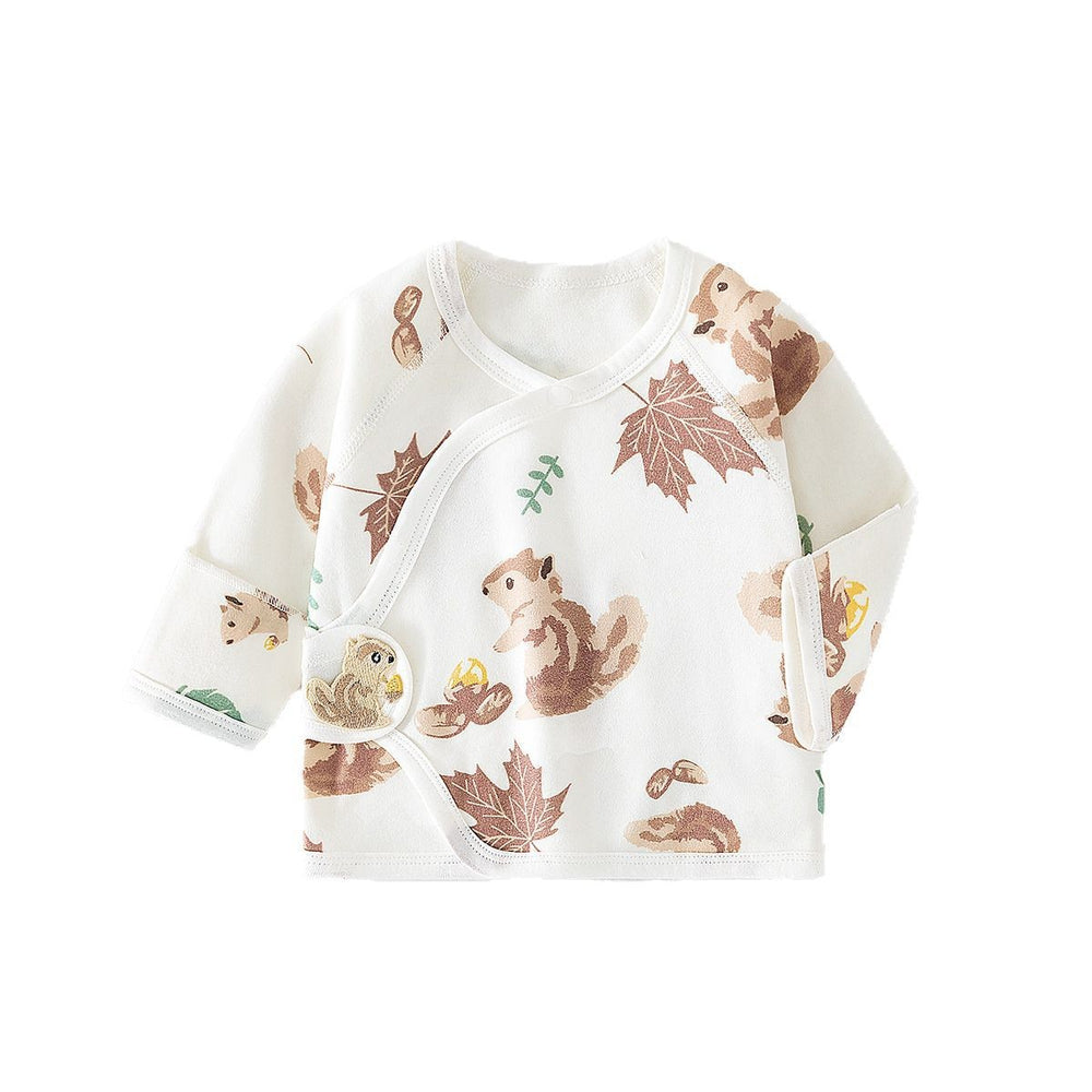 Babibele newborn baby clothes boneless fall and wintervelcro half back pajamas full month monk clothes baby tops