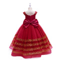 Amazon long embroidered children's dress princess gown girls' runway flower girl evening dress children's gown