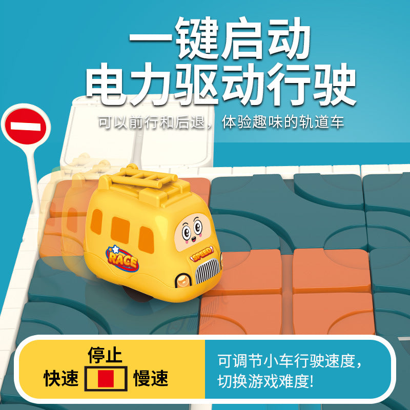 diy versatile road construction maze huarong road rail car toy - children's thinking logic training tabletop game