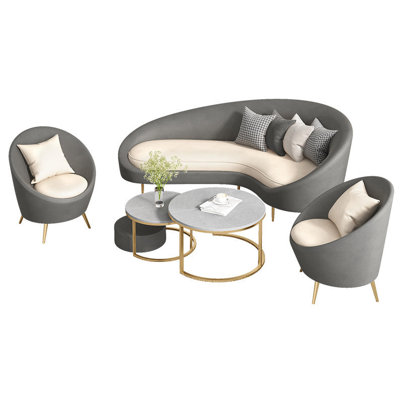 Nordic single sofa - ideal for clothing stores, beauty salons, hotel lounges, and small apartments - curved accent chair for home use