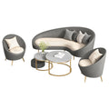 2 single seaters + 3-seater sofa + nesting coffee table set (gray)