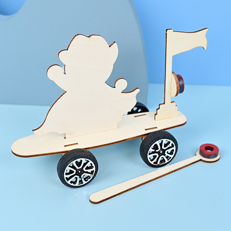 Magnetic trolley new homemade simple scientific experiment kindergarten handmade DIY fun assembly technology small production meow