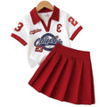 Kids clothing cross-border exclusive iexport fashion children's clothing new arrival children's red collar white t-shirt short skirt