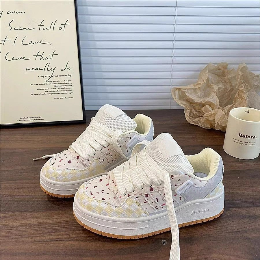 Niche style cranberry bread shoes female students white shoes2026 spring autumnew arrivaleasiest for matchcasual sports shoes