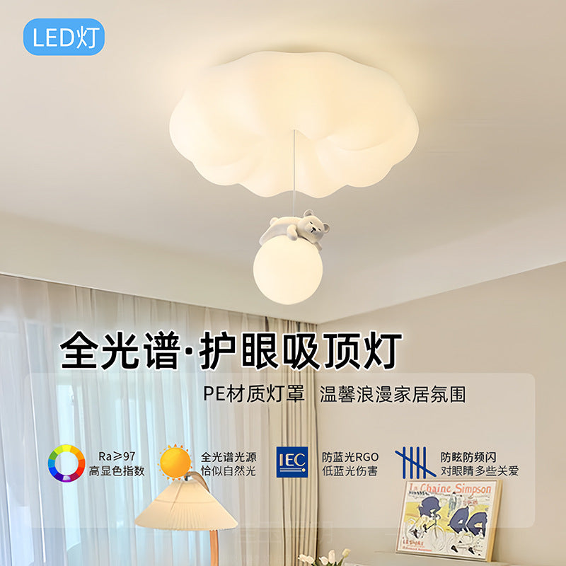 Full Spectrum LED Lighting Cream Pumpkin Bear Ceiling Light Master Bedroom Room Light Modern Simple Children's Room Light