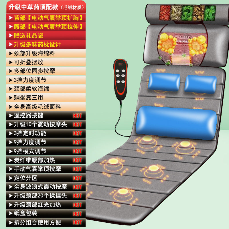 Ready-to-ship multifunctional full body massage mat - neck massager, lumbar, back, head, and neck kneading electric blanket