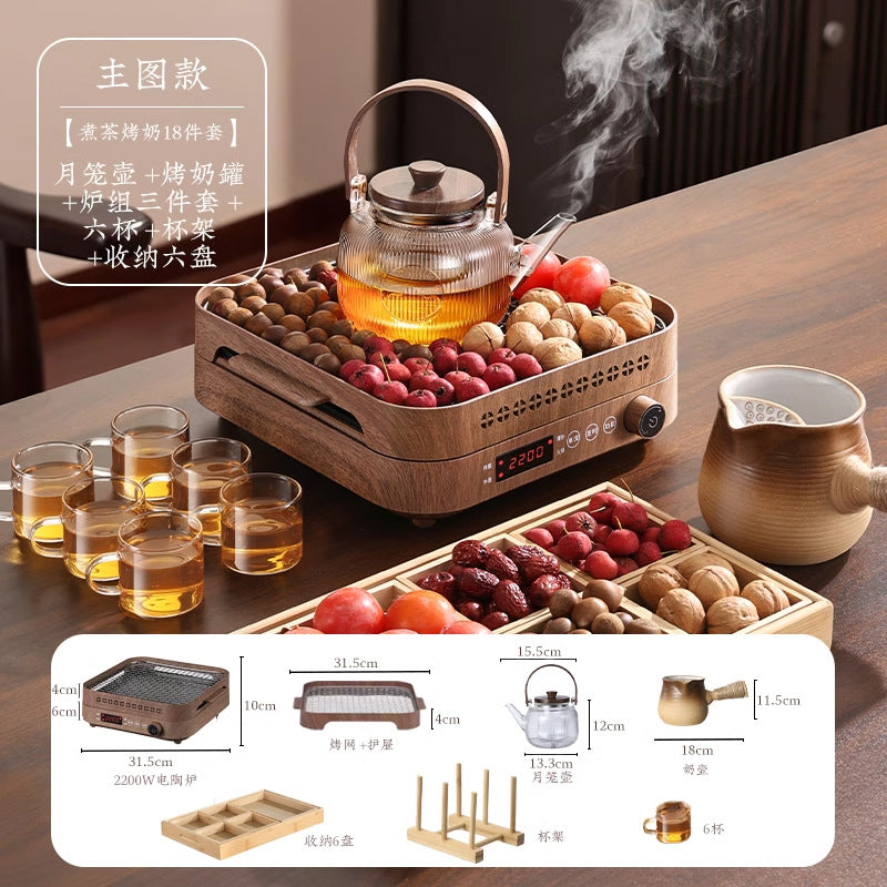 Stove tea making suitfor home tea set glass water kettle electric ceramic stove tea maker indoor courtyard multifunctional oven