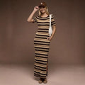 Korean style striped square neck midi dress - slimming, elegant, new summer  collection