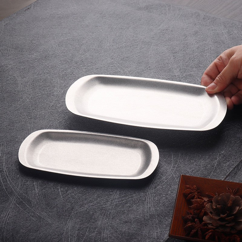 Korean retro square bbq plate outdoor camping bbq tray creative tray sushi dessert plate high-end restaurant plate