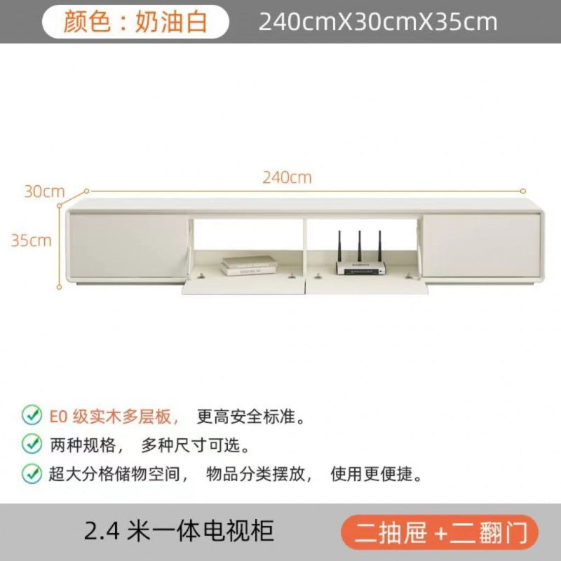 Coffee table TV cabinet floor simple modern router Nordic bedroom living room TV cabinet back hollow threading hole