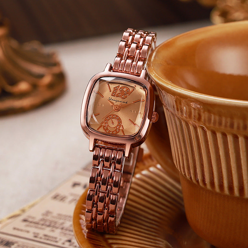 Honghong square steel belt watch women's niche classy watch women's watch women's quartz watch manufacturer wholesale