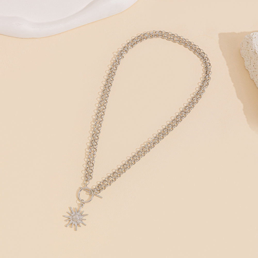 Sun sweater necklace wholesale fashion cross-border exaggerated jewelry fashion women's niche style pendant autumn and winter clavicle chain