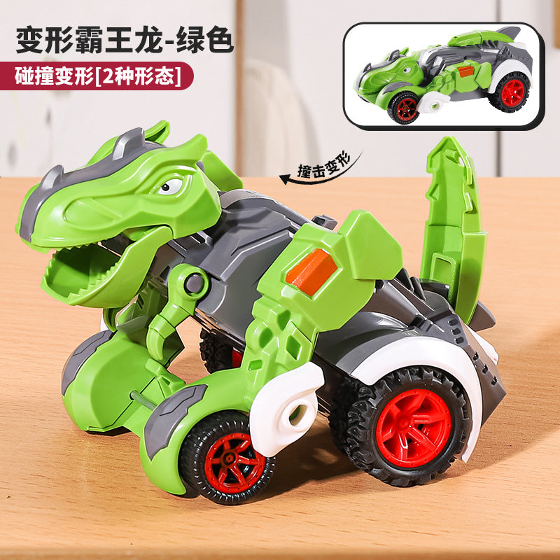 Dinosaur transforming toy - kids' collision car - boy's birthday gift - tyrannosaurus rex robot - ages 3-6