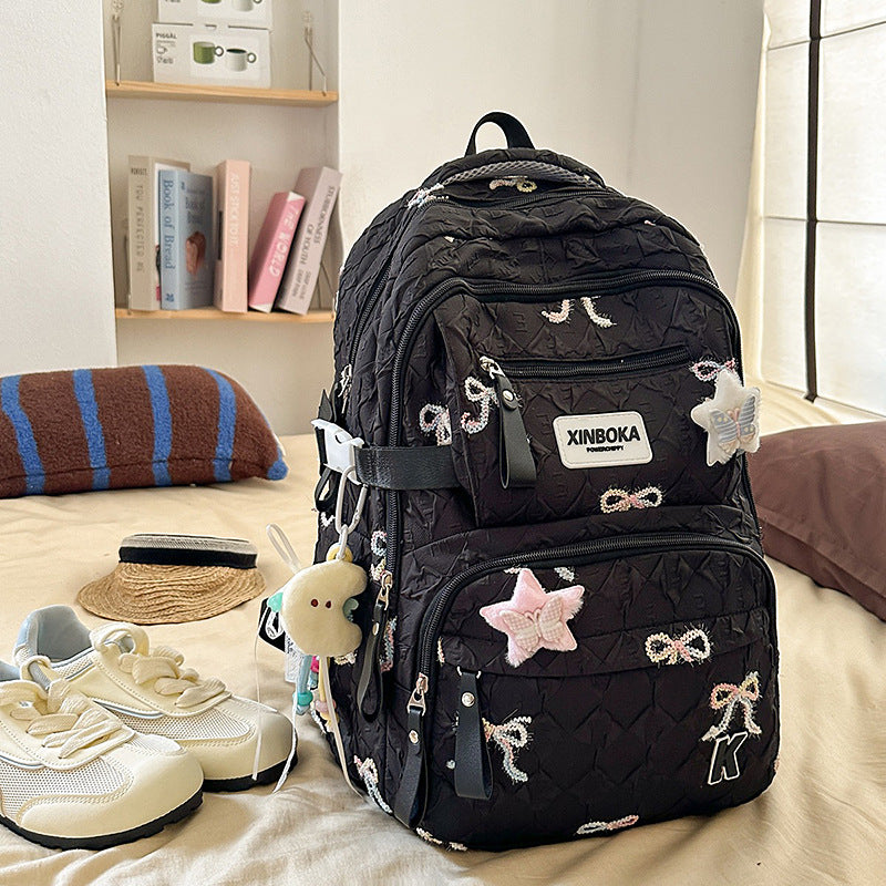 Cross-border backpack women's large capacity 2025 new leisure trend junior high school high school student schoolbag travel backpack