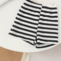 Girls' striped knit two-piece set: v-neck sleeveless tank top and loose-fit shorts - summer casual outfit