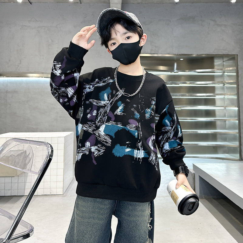 new arrival: boys' long-sleeve t-shirt for spring and autumn - stylish and casual sweatshirt for teenagers and young boys
