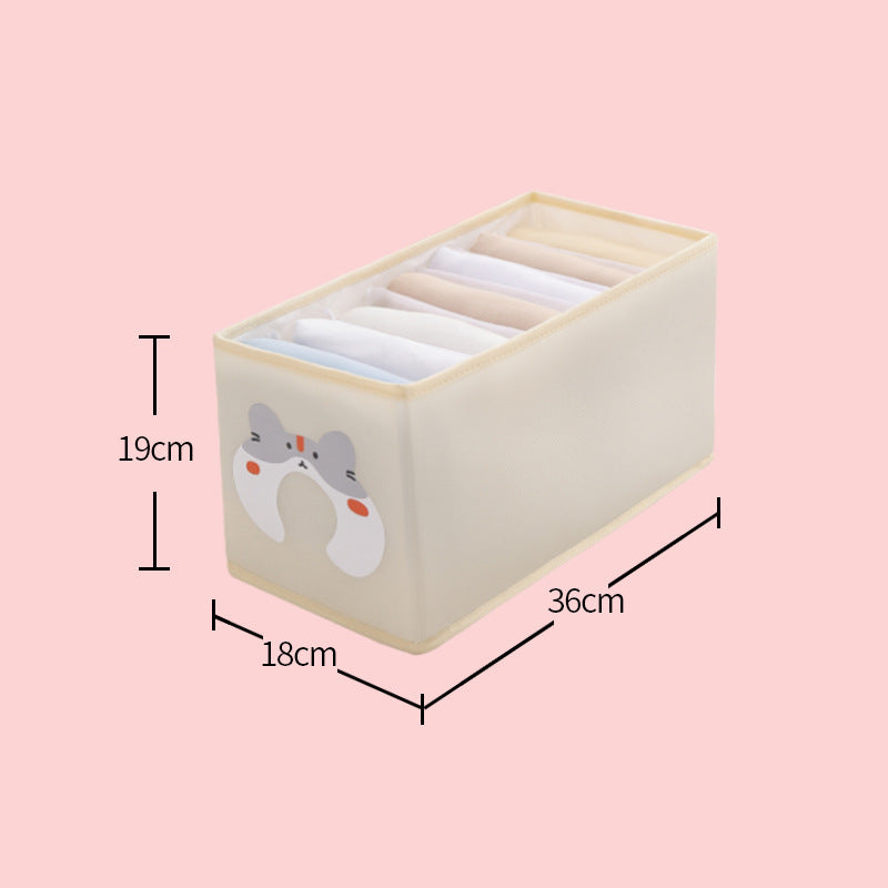 Beilian cartoon clothes storage box foldable pants underwear socks packing box cute wardrobe storage box