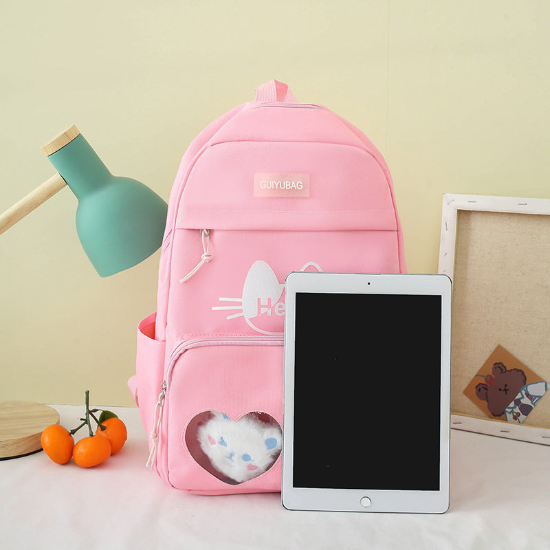 Primary school schoolbag wholesale Korean version fashion cartoon primary and secondary school backpack portable large capacity junior high school backpack