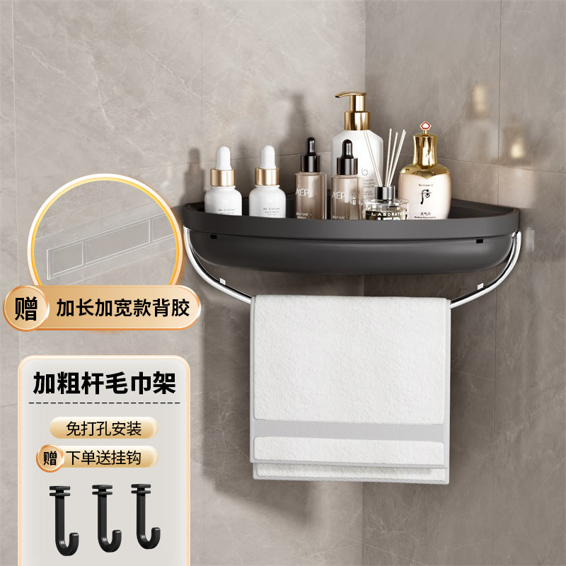 No-drill wall-mounted shelf - bathroom vanity organizer, light luxury storage for washbasin and sink