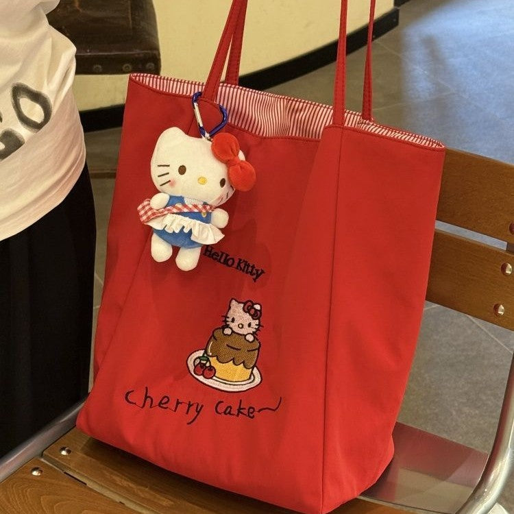 Cute cartoon versatile shoulder bag - kitty commuter tote - large capacity - 2025 new lazy student handbag