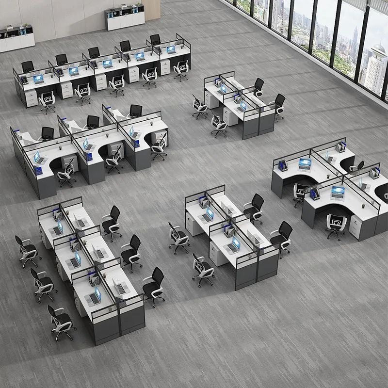 Staff desk and chair combination casual four-six-person partition screen computer desk office computer employee desk