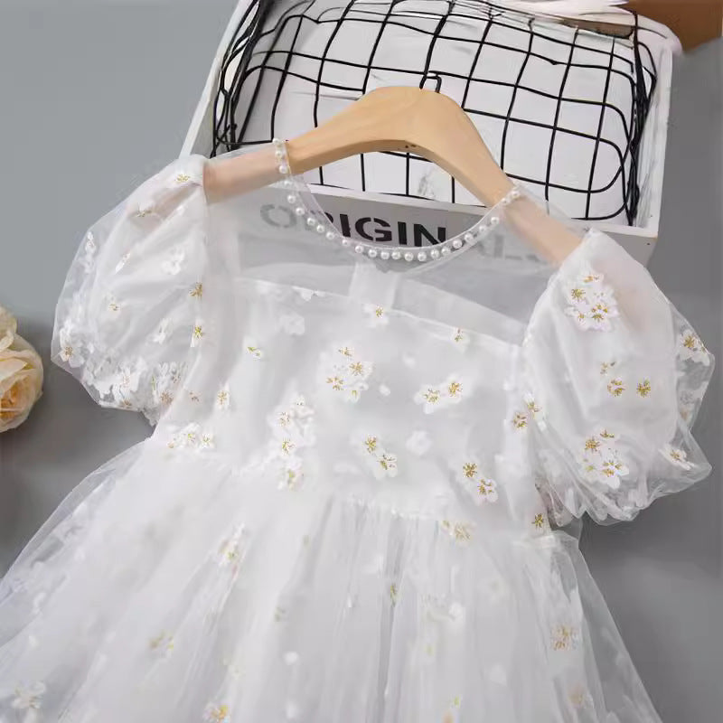 Girls' summer dress new style formal dress korean style chic children's skirt summer little girl mesh princess dress