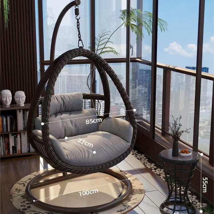 Lazy hammock hanging basket rattan chair for home cradle chair indoor balcony hanging chair courtyard bird's nest hanging plant double swing