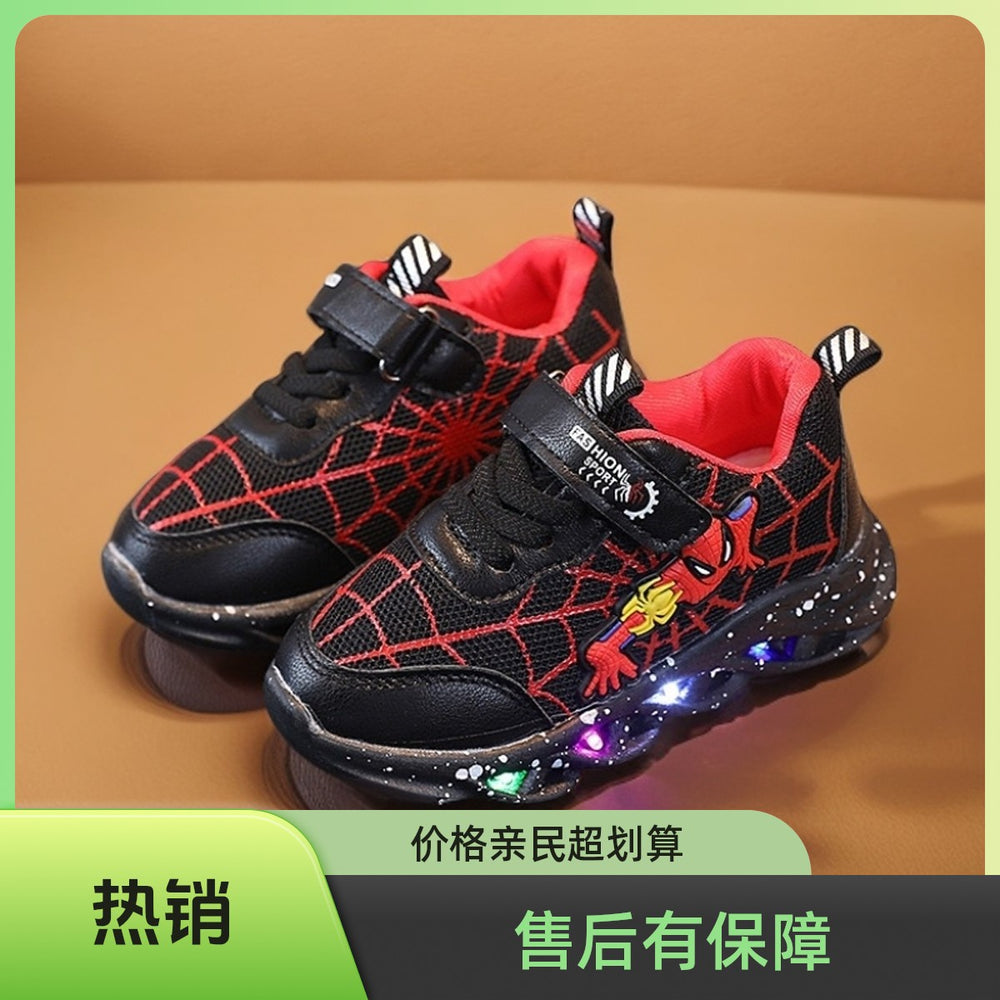 spring/autumn new light-up sneakers: boys' luminous casual shoes & girls' cartoon light-up shoes for older kids