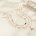 Long pearl necklace wholesale, european and american cross-border vintage eight-pointed star layered jewelry pendant, women's high-end collarbone chain