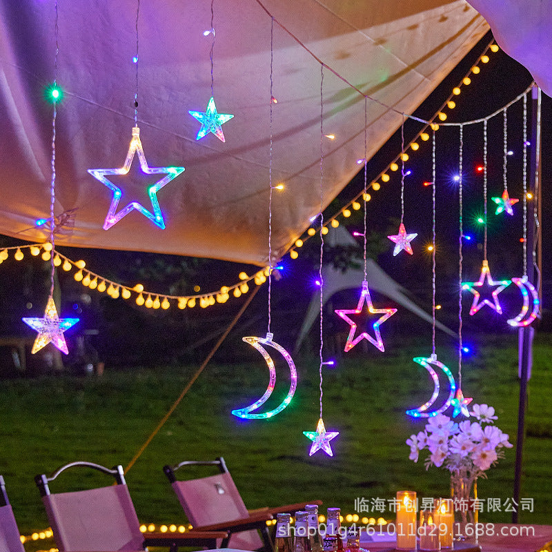 LED star lights flashing lights string gypsy stars birthday scene camping decoration room interior layout ambient lights