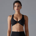European and american nude feel yoga wear women's tight-fitting quick-dry sports bra sexy cutout backless running fitness push-up bra