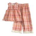 Lace trimmed girls' outfit -  summer new arrival: girls' casual lightweight sleeveless korean style tank top and pants two-piece set