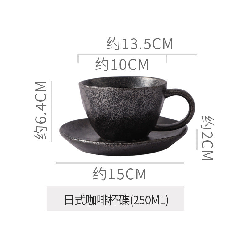 Retrostylish ceramic coffee cup and saucer kiln wind stone ceramic mug office for home afternoon tea cup