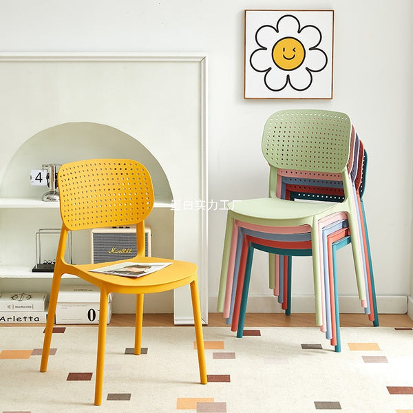 Nordic dining chair household plastic chair modern simple adult negotiation desk chair stool backrest Internet celebrity makeup chair