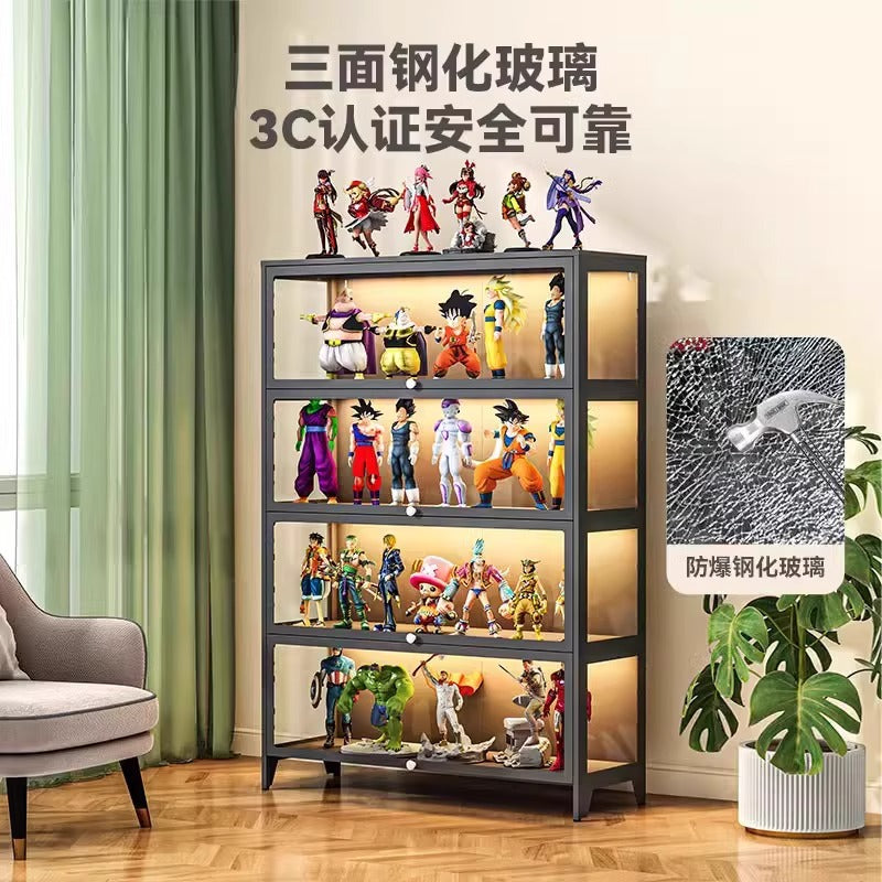 Glass display cabinet for figures, lego, home blind box models, display rack, storage, transparent display cabinet, dustproof storage