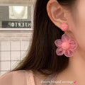 Dopamine colorful floral tassel earrings for women - spring daisy studs, vacation-ready, beach-inspired statement earrings wholesale