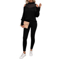 Amazon cross-border fashion set: european and american style, casual off-shoulder long sleeve top and pants two-piece set with cutout detail