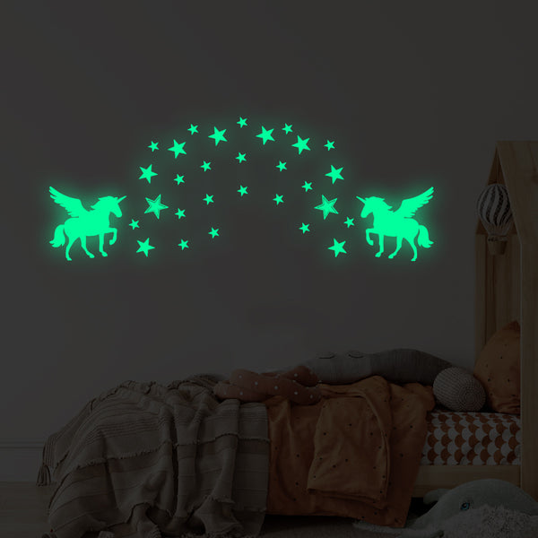 YG3200  starry sky horse orange blue green light luminous wall sticker self-adhesive children's room girl bedroom wall sticker
