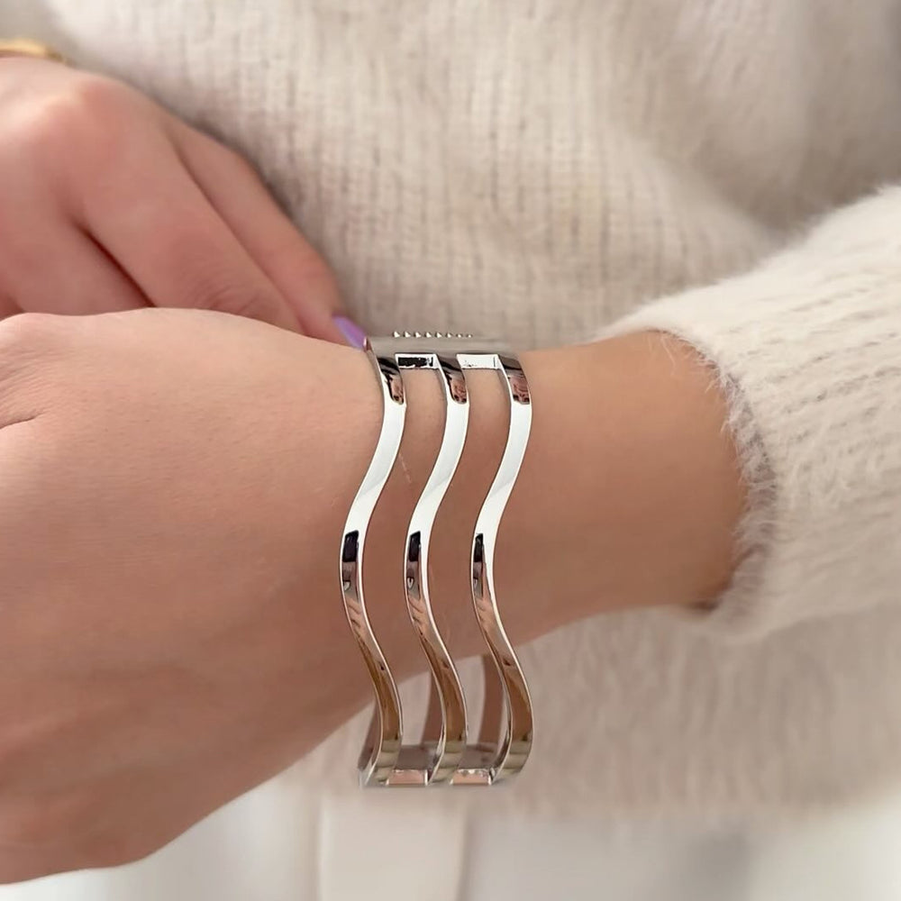 Wholesale alloy round bangle - new european and american cross-border e-commerce jewelry - women's irregular style bangle - open cuff bracelet