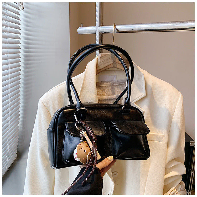 Retro underarm bag women's 2025 new textured tote shoulder bag niche large-capacity portable commuter bag