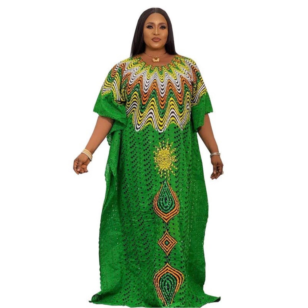 supply of african pure cotton cut outembroidered high-end plus sizefashion women's dress big sale