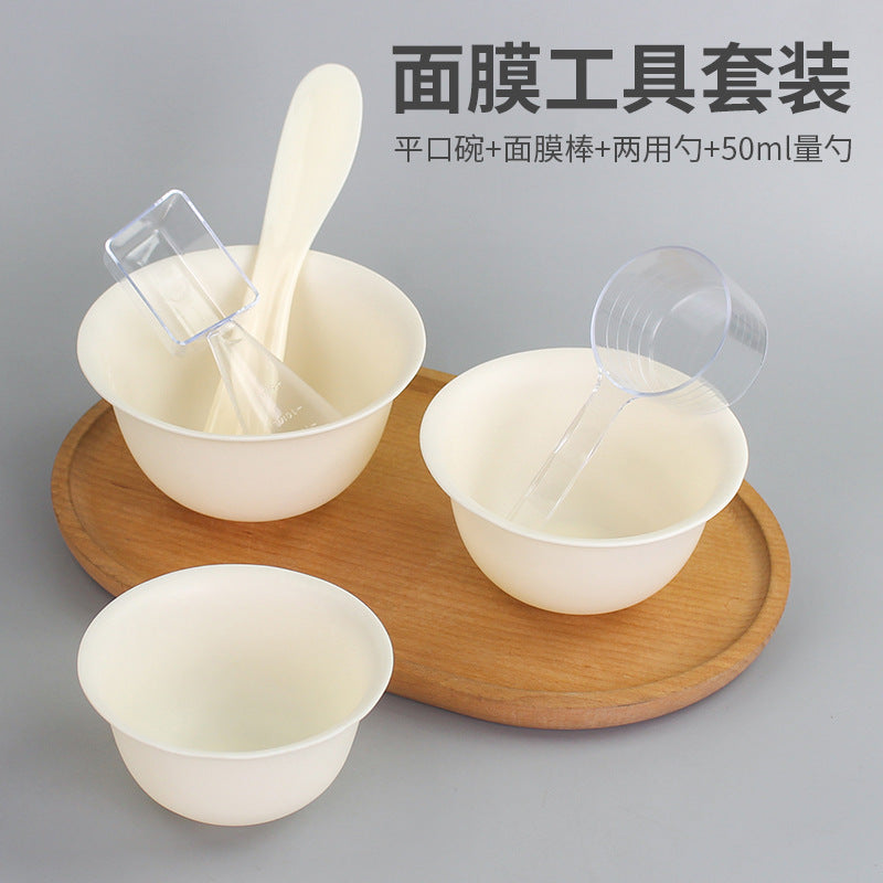 Silicone mask bowl, plastic flat-mouth mask bowl, soft gel mask mixing bowl with spatula, flexible small bowl, professional makeup & spa tool