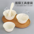 Silicone mask bowl, plastic flat-mouth mask bowl, soft gel mask mixing bowl with spatula, flexible small bowl, professional makeup & spa tool
